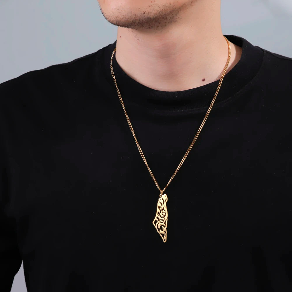 Palestine Map Necklace