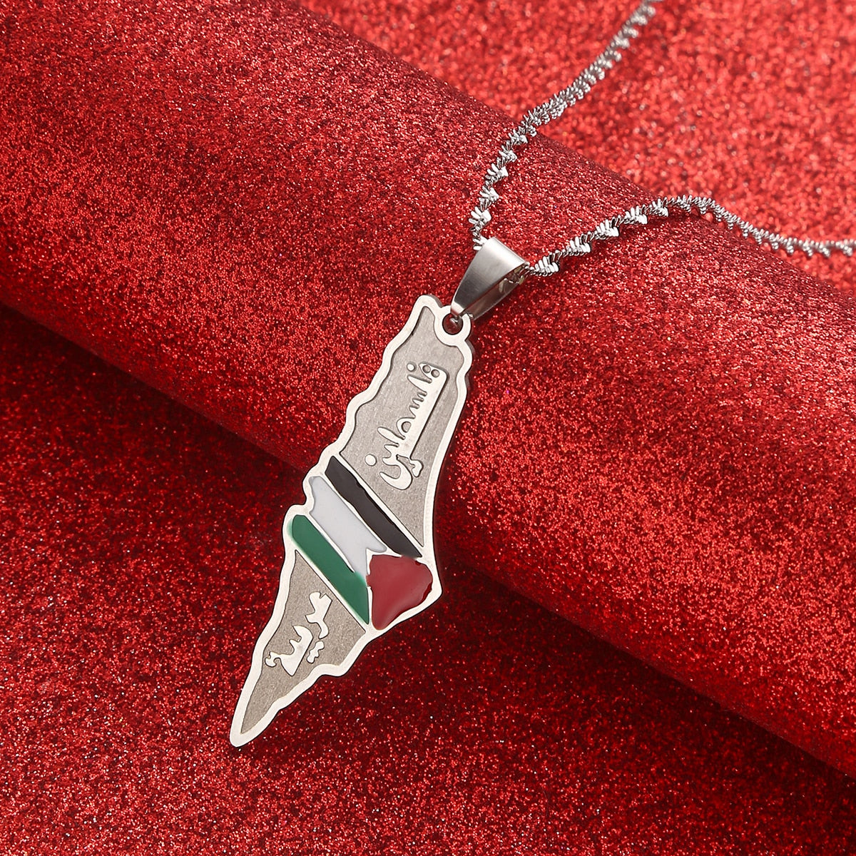 I Love Palestine Silver Bracelet