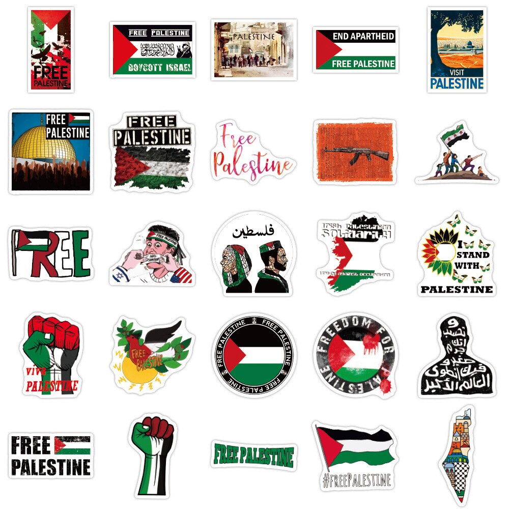 Autocollant Palestine aléatoire 50 pièces, Autocollants